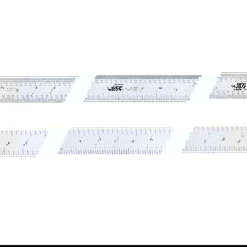 Steel Rule: 4R Graduation, Rigid, 1-7/64